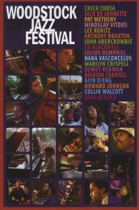 DVD cover for Woodstock Jazz Festival, featuring a grid of 16 musician photos.