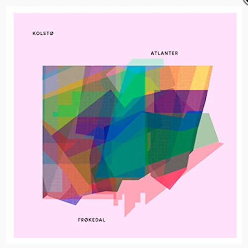 A pink vinyl record sleeve with abstract, multicolored geometric shapes and black text labels.
