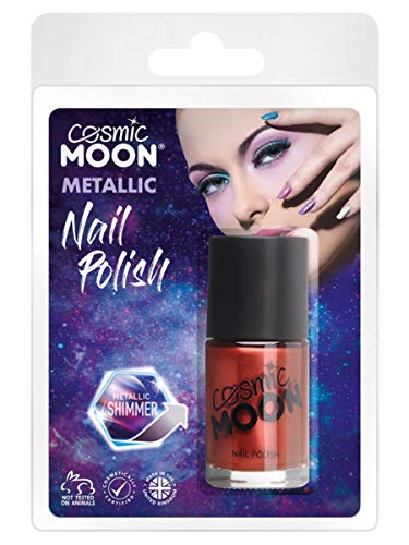 Smiffys Cosmic Moon Metallic Nail Polish, Red