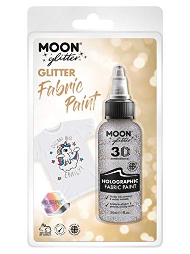 Moon Glitter Holographic Glitter Fabric Paint Silver