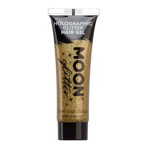 Holographic Glitter Hair Gel by Moon Glitter - 20ml - Gold