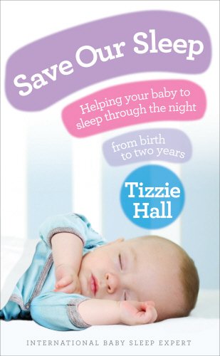 Book cover with a sleeping baby and the title "Save Our Sleep" in white text.