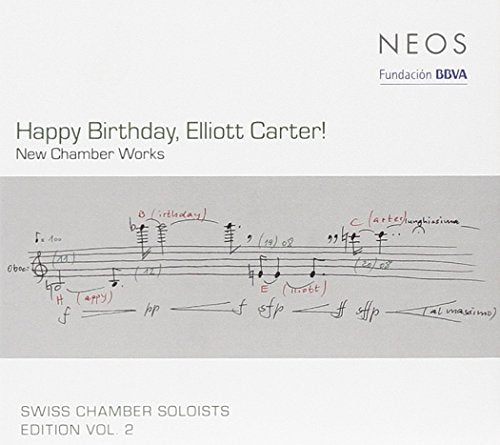 A CD cover featuring a handwritten musical score on a grey background.