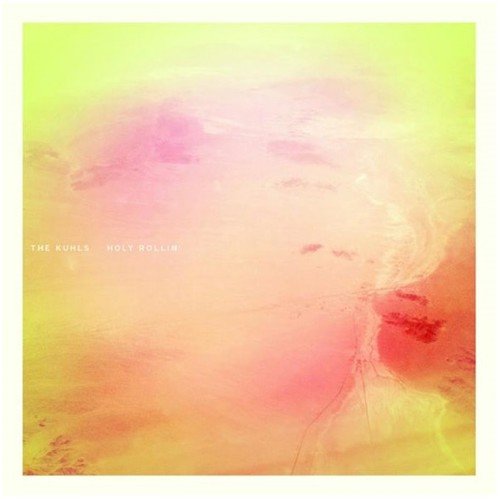 A vinyl record cover with a pastel, abstract design and white text on a white background.