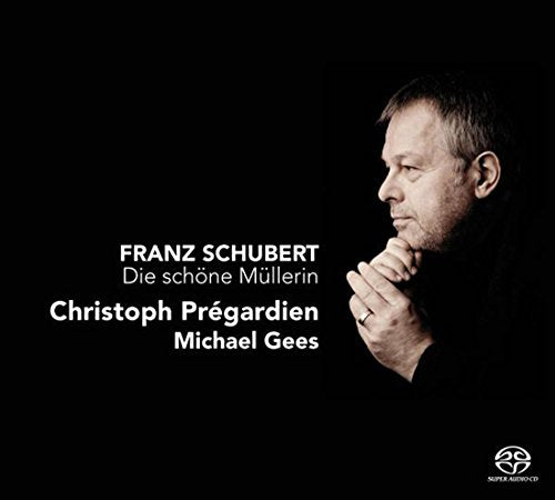 "CD cover with a man in contemplation on a black background."