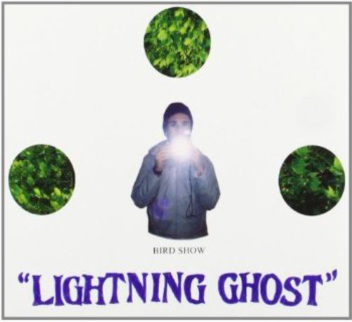 Album cover with man holding flashlight, surrounded by three foliage circles, on white background.
