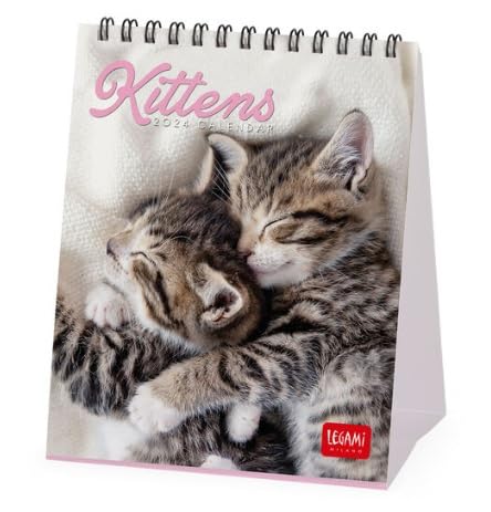 Legami - Table Calendar 2024, 12 Months and Annual Planner 2025, Space for Notes and Notes, Number of the Week, Zodiac Signs and International Holidays, Single Cellophaning, 12x14.5 cm