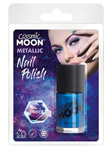 Smiffys Cosmic Moon Metallic Nail Polish, Blue