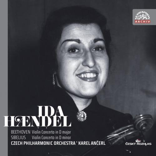 Black-and-white CD cover featuring a smiling woman holding a violin and bow.