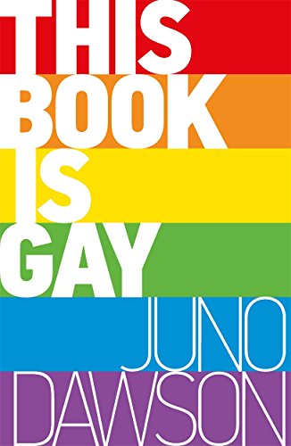 Book cover with rainbow and transgender pride flag colors, white text, and a pink circle.