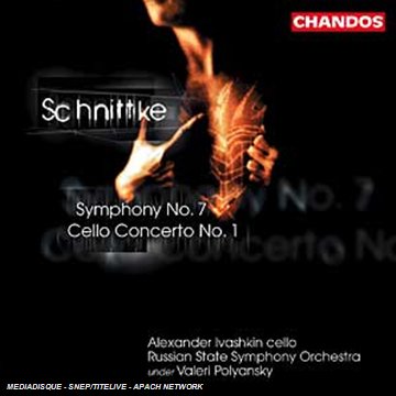 A CD cover with a cellist and text on a black background.