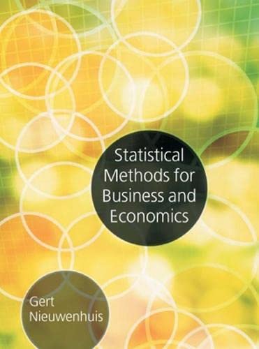 Statistical Methods for Business and Economics (UK Higher Education Business Business Statistics)