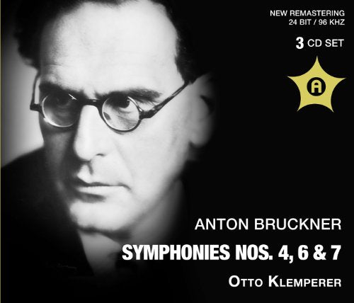 Black and white image of a man's face, text reads "Anton Bruckner Symphonies".