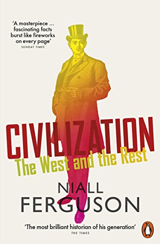 Book cover with a man in a top hat, titled "Civilization: The West and the Rest".
