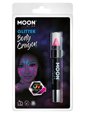 Moon Glow - Neon UV Glitter Body Crayons Pink