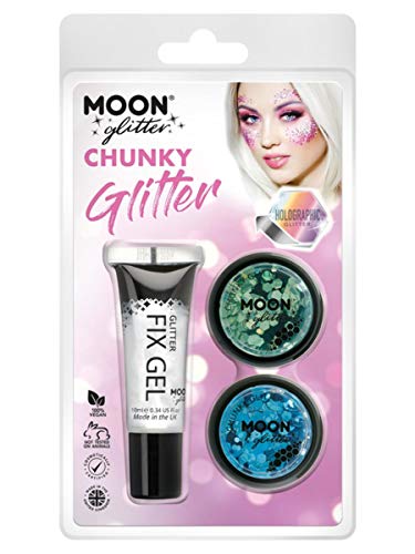 Smiffys Moon Glitter Hologrpahic Chunky Glitter,