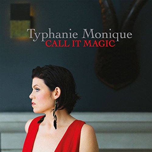 Album cover featuring a woman in a red dress with text overlay.