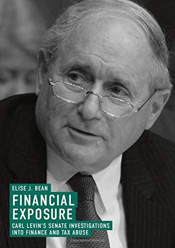 Book cover with black and white photo of Carl Levin and green title overlay.