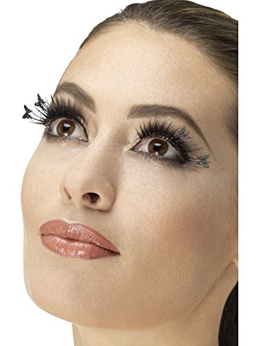 Winged butterfly eyelashes, a pair of false lashes with attached wing-shaped decorations on the outer corners.