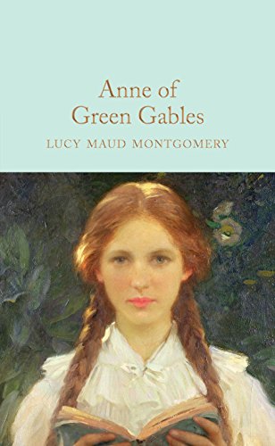 "Book cover featuring a young girl with red braids reading, against a green background."