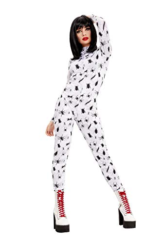 Smiffys 50951M Bugging Out Catsuit, Women, White, M - UK Size 12-14