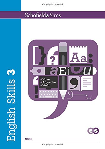 "Book cover with purple speech bubble containing grammar symbols, on blue and white background."