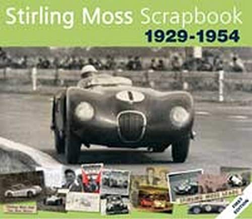 Book cover featuring Stirling Moss in a vintage race car with collaged photos below.