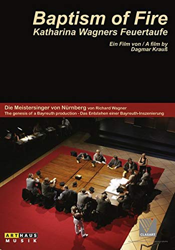 DVD cover for "Baptism Of Fire" showing people seated around a table on a red carpet.