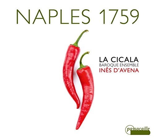 "Album cover with two red chili peppers and green text on a white background."