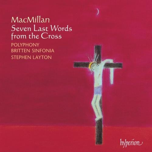 "Album cover featuring a crucified Jesus on a black cross against a red background."