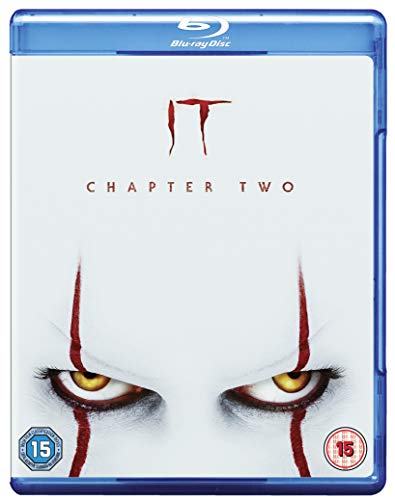 "It Chapter Two" Blu-ray case featuring a clown's eyes with red markings.