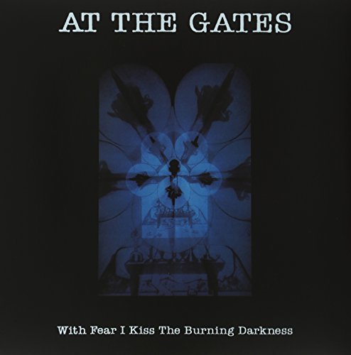 Vinyl album cover with dark, symmetrical artwork and white text on a black background.