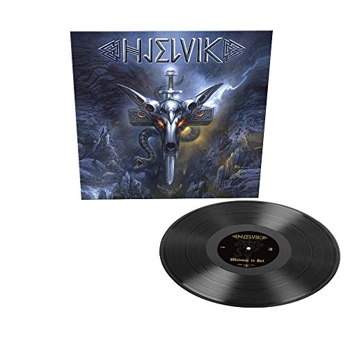 "Black vinyl record with album cover featuring a silver dragon head and sword."