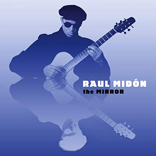 "Album cover featuring a man playing guitar with a blue-toned, mirrored effect."