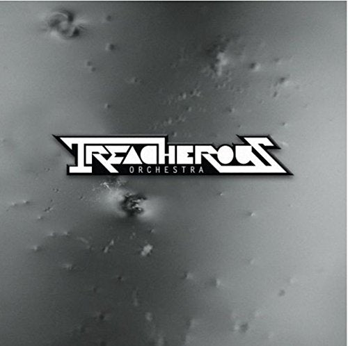 "CD cover with 'Treacherous Orchestra' logo on a dark, speckled grey background."