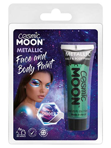 Smiffys Cosmic Moon Metallic Face & Body Paint, Green