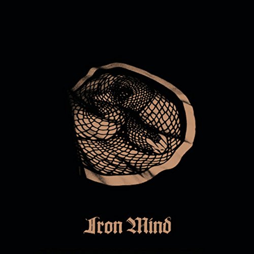A black vinyl record cover with a snake design and "Iron Mind" text.