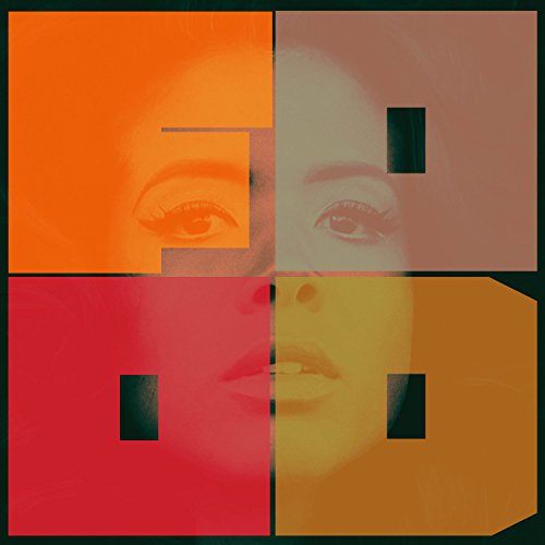 The image is a close-up of a woman's face, divided into four quadrants with different colored filters. For accessibility purposes, a suitable alt text could be: "Album cover with a woman's face in four colored sections."