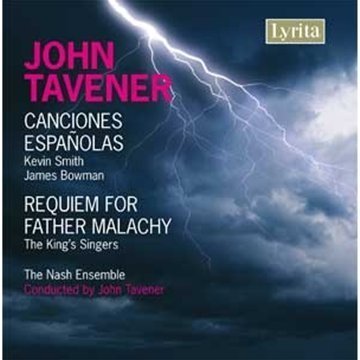 "CD cover with dark stormy sky, lightning, and white and pink text listing artists."