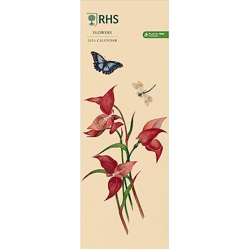 Royal Horticultural Society RHS 2024 Calendar, Month To View Slim Wall Calendar, Official Product