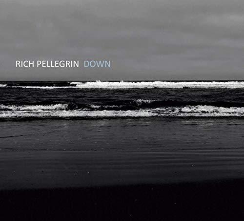 "Album cover with dark ocean waves and grey sky, titled 'Rich Pellegrin - Down'."