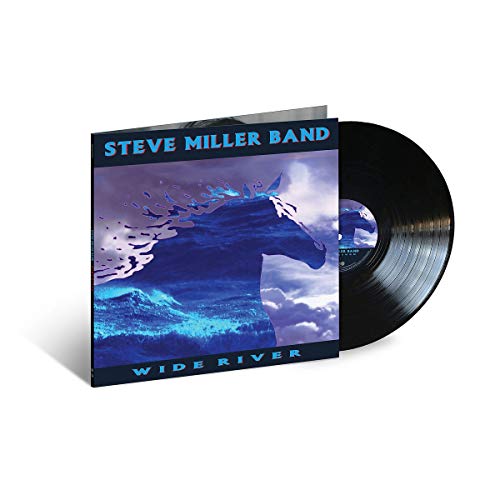 Vinyl record with a blue horse head cover art, partially visible.