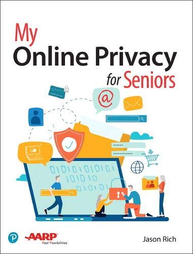 "Book cover with laptop graphic and people, titled 'My Online Privacy for Seniors'."