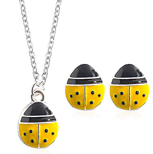 Rose Tattoo - Sunshinebox Seven-star ladybug set necklace earrings two-piece creative cute jewelry [VINYL]