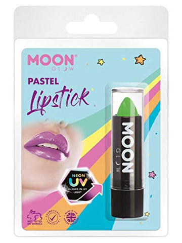 Smiffys Moon Glow Pastel Neon UV Lipstick, Pastel Green