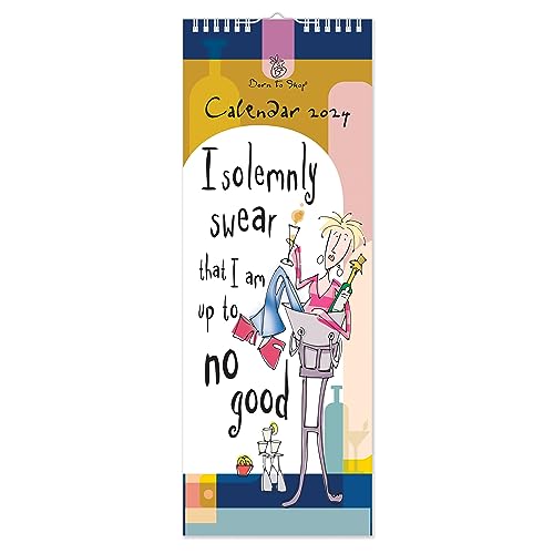 2024 Born to Shop Slim Wall Calendar Month To View