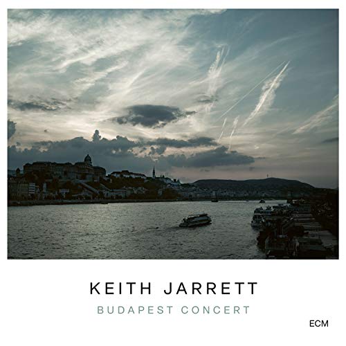 "CD cover with a serene river scene and 'Keith Jarrett Budapest Concert' text."