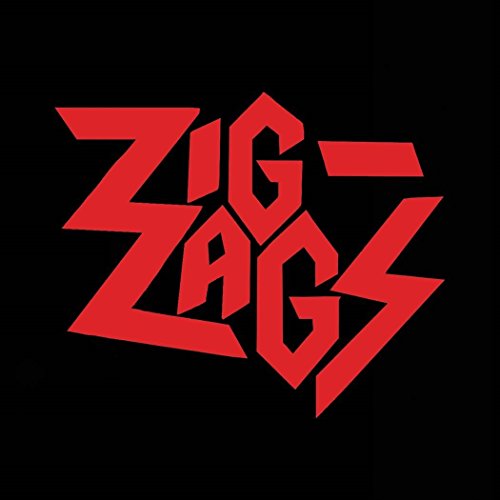 Red jagged text spelling "Zig Zags" on a black background.
