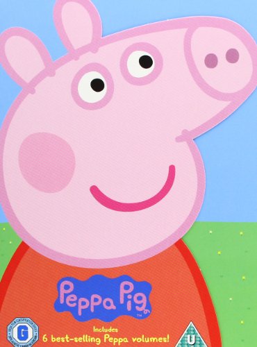 DVD cover featuring Peppa Pig, a smiling cartoon pig, against a blue and green background.