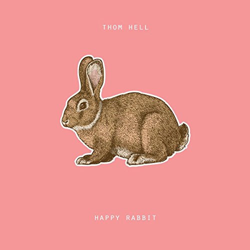 Pink album cover with a brown rabbit illustration and white text.
